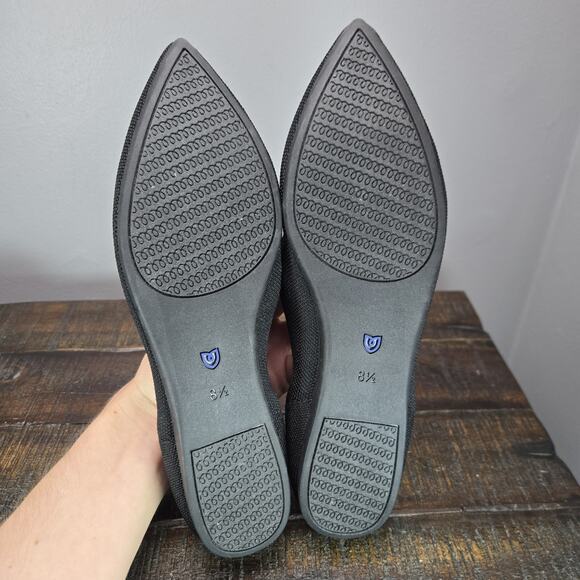NEW Rothys The Point II Womens 8.5 Flats Slip On Ballet Shoes Black Blue - Picture 9 of 11